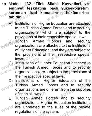 Çeviri (Türk/İng) Dersi 2013 - 2014 Yılı (Vize) Ara Sınav Soruları 18. Soru