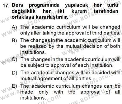 Çeviri (Türk/İng) Dersi 2014 - 2015 Yılı (Vize) Ara Sınav Soruları 17. Soru