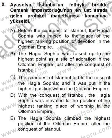 Çeviri (Türk/İng) Dersi 2014 - 2015 Yılı (Vize) Ara Sınav Soruları 9. Soru