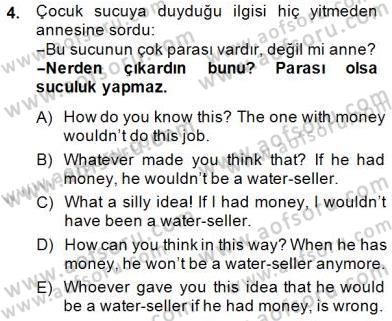 Çeviri (Türk/İng) Dersi 2014 - 2015 Yılı (Final) Dönem Sonu Sınav Soruları 4. Soru