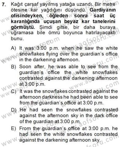 Çeviri (Türk/İng) Dersi 2014 - 2015 Yılı (Final) Dönem Sonu Sınav Soruları 7. Soru