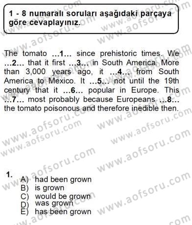 Bağlamsal Dilbilgisi 3 Dersi Ara Sınavı Deneme Sınav Soruları 1. Soru