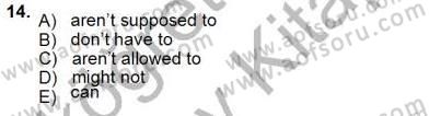 Bağlamsal Dilbilgisi 3 Dersi Ara Sınavı Deneme Sınav Soruları 14. Soru