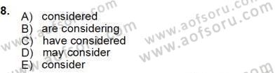 Bağlamsal Dilbilgisi 3 Dersi Ara Sınavı Deneme Sınav Soruları 8. Soru