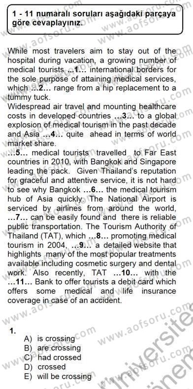 Bağlamsal Dilbilgisi 3 Dersi 2012 - 2013 Yılı (Final) Dönem Sonu Sınav Soruları 1. Soru