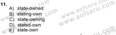 Bağlamsal Dilbilgisi 3 Dersi 2012 - 2013 Yılı (Final) Dönem Sonu Sınav Soruları 11. Soru