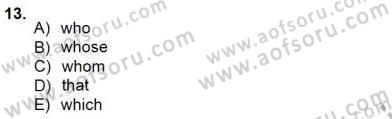 Bağlamsal Dilbilgisi 3 Dersi 2012 - 2013 Yılı (Final) Dönem Sonu Sınav Soruları 13. Soru