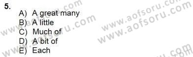 Bağlamsal Dilbilgisi 3 Dersi 2012 - 2013 Yılı (Final) Dönem Sonu Sınav Soruları 5. Soru
