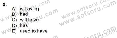 Bağlamsal Dilbilgisi 3 Dersi 2012 - 2013 Yılı (Final) Dönem Sonu Sınav Soruları 9. Soru