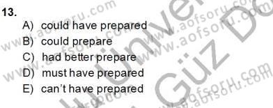 Bağlamsal Dilbilgisi 3 Dersi 2013 - 2014 Yılı (Vize) Ara Sınav Soruları 13. Soru