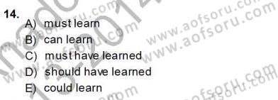 Bağlamsal Dilbilgisi 3 Dersi Ara Sınavı Deneme Sınav Soruları 14. Soru