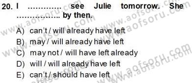 Bağlamsal Dilbilgisi 3 Dersi Ara Sınavı Deneme Sınav Soruları 20. Soru