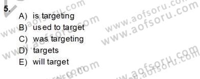 Bağlamsal Dilbilgisi 3 Dersi Ara Sınavı Deneme Sınav Soruları 5. Soru