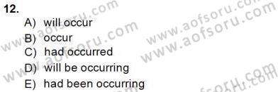 Bağlamsal Dilbilgisi 3 Dersi 2013 - 2014 Yılı (Final) Dönem Sonu Sınav Soruları 12. Soru