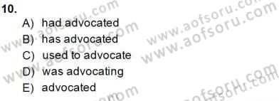 Bağlamsal Dilbilgisi 3 Dersi 2014 - 2015 Yılı (Vize) Ara Sınav Soruları 10. Soru