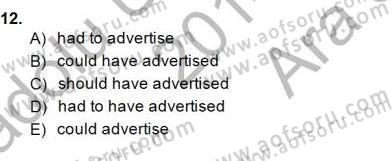 Bağlamsal Dilbilgisi 3 Dersi 2014 - 2015 Yılı (Vize) Ara Sınav Soruları 12. Soru