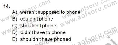 Bağlamsal Dilbilgisi 3 Dersi 2014 - 2015 Yılı (Vize) Ara Sınav Soruları 14. Soru