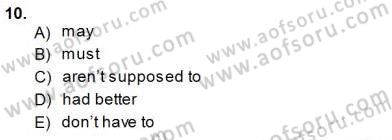 Bağlamsal Dilbilgisi 3 Dersi 2014 - 2015 Yılı (Final) Dönem Sonu Sınav Soruları 10. Soru