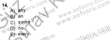 Bağlamsal Dilbilgisi 3 Dersi 2014 - 2015 Yılı (Final) Dönem Sonu Sınav Soruları 14. Soru