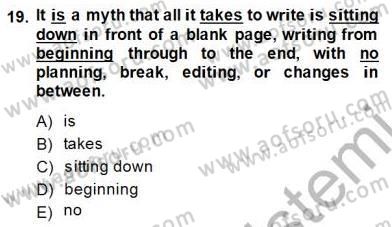 Bağlamsal Dilbilgisi 3 Dersi 2014 - 2015 Yılı (Final) Dönem Sonu Sınav Soruları 19. Soru