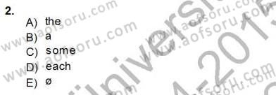 Bağlamsal Dilbilgisi 3 Dersi 2014 - 2015 Yılı (Final) Dönem Sonu Sınav Soruları 2. Soru
