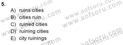 Bağlamsal Dilbilgisi 3 Dersi 2014 - 2015 Yılı (Final) Dönem Sonu Sınav Soruları 5. Soru