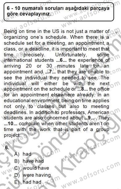 Bağlamsal Dilbilgisi 3 Dersi 2014 - 2015 Yılı (Final) Dönem Sonu Sınav Soruları 6. Soru