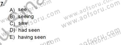 Bağlamsal Dilbilgisi 3 Dersi 2014 - 2015 Yılı (Final) Dönem Sonu Sınav Soruları 7. Soru