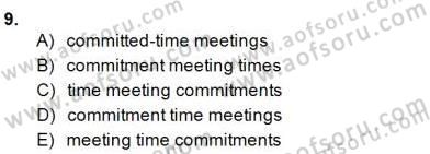 Bağlamsal Dilbilgisi 3 Dersi 2014 - 2015 Yılı (Final) Dönem Sonu Sınav Soruları 9. Soru