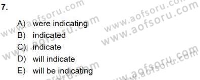 Bağlamsal Dilbilgisi 3 Dersi Ara Sınavı Deneme Sınav Soruları 7. Soru