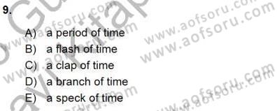 Bağlamsal Dilbilgisi 3 Dersi Ara Sınavı Deneme Sınav Soruları 9. Soru