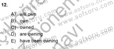 Bağlamsal Dilbilgisi 3 Dersi 2015 - 2016 Yılı (Final) Dönem Sonu Sınav Soruları 12. Soru
