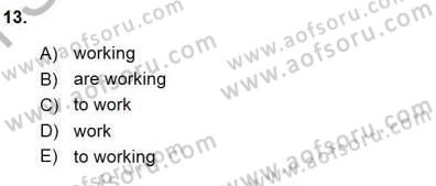 Bağlamsal Dilbilgisi 3 Dersi 2015 - 2016 Yılı (Final) Dönem Sonu Sınav Soruları 13. Soru