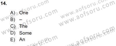Bağlamsal Dilbilgisi 3 Dersi 2015 - 2016 Yılı (Final) Dönem Sonu Sınav Soruları 14. Soru