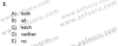 Bağlamsal Dilbilgisi 3 Dersi 2015 - 2016 Yılı (Final) Dönem Sonu Sınav Soruları 2. Soru