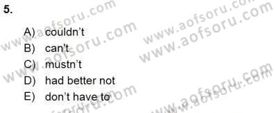 Bağlamsal Dilbilgisi 3 Dersi 2015 - 2016 Yılı (Final) Dönem Sonu Sınav Soruları 5. Soru