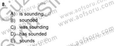 Bağlamsal Dilbilgisi 3 Dersi 2015 - 2016 Yılı (Final) Dönem Sonu Sınav Soruları 8. Soru