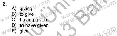 Bağlamsal Dilbilgisi 4 Dersi 2012 - 2013 Yılı (Vize) Ara Sınav Soruları 2. Soru
