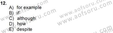 Bağlamsal Dilbilgisi 4 Dersi 2012 - 2013 Yılı (Final) Dönem Sonu Sınav Soruları 12. Soru