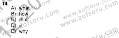 Bağlamsal Dilbilgisi 4 Dersi 2012 - 2013 Yılı (Final) Dönem Sonu Sınav Soruları 14. Soru
