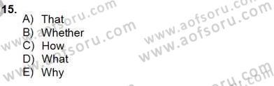 Bağlamsal Dilbilgisi 4 Dersi 2012 - 2013 Yılı (Final) Dönem Sonu Sınav Soruları 15. Soru