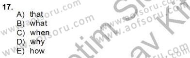 Bağlamsal Dilbilgisi 4 Dersi 2012 - 2013 Yılı (Final) Dönem Sonu Sınav Soruları 17. Soru