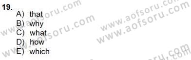 Bağlamsal Dilbilgisi 4 Dersi 2012 - 2013 Yılı (Final) Dönem Sonu Sınav Soruları 19. Soru