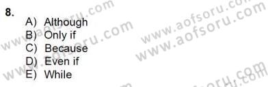 Bağlamsal Dilbilgisi 4 Dersi 2012 - 2013 Yılı (Final) Dönem Sonu Sınav Soruları 8. Soru