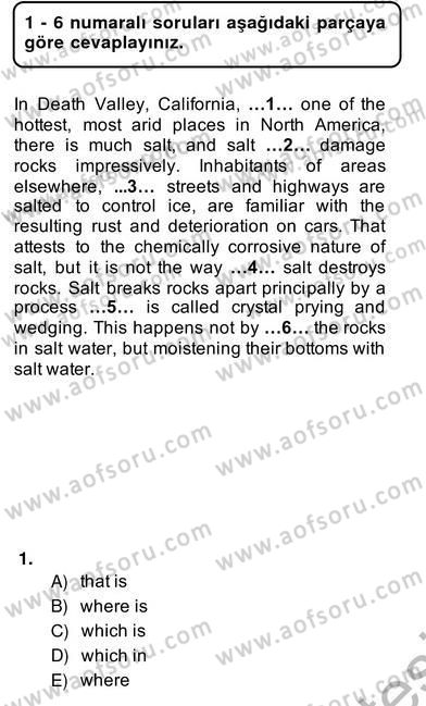 Bağlamsal Dilbilgisi 4 Dersi 2013 - 2014 Yılı (Vize) Ara Sınav Soruları 1. Soru