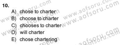 Bağlamsal Dilbilgisi 4 Dersi 2013 - 2014 Yılı (Vize) Ara Sınav Soruları 10. Soru