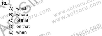 Bağlamsal Dilbilgisi 4 Dersi 2013 - 2014 Yılı (Vize) Ara Sınav Soruları 12. Soru