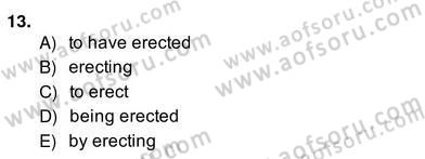 Bağlamsal Dilbilgisi 4 Dersi 2013 - 2014 Yılı (Vize) Ara Sınav Soruları 13. Soru