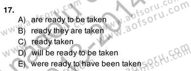Bağlamsal Dilbilgisi 4 Dersi 2013 - 2014 Yılı (Vize) Ara Sınav Soruları 17. Soru