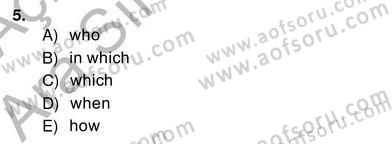 Bağlamsal Dilbilgisi 4 Dersi 2013 - 2014 Yılı (Vize) Ara Sınav Soruları 5. Soru